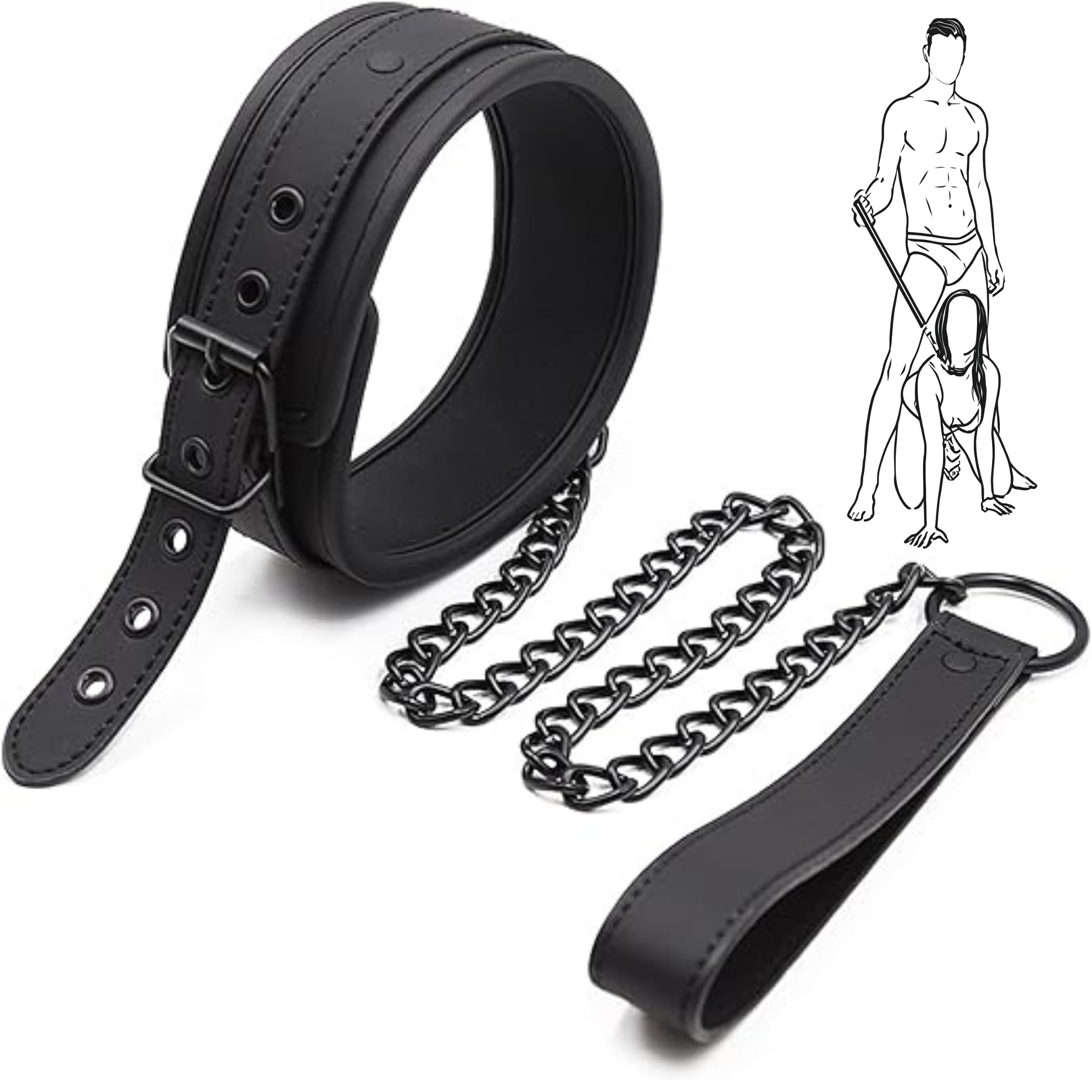 Halsband & leine Bdsm Adult Sex Toy Schwarz Halsband damen für sex Collar Lederhalsband männer fetisch Sexhalsbänder Bdsm halsband choker leder männer Collar choker FOPS B17