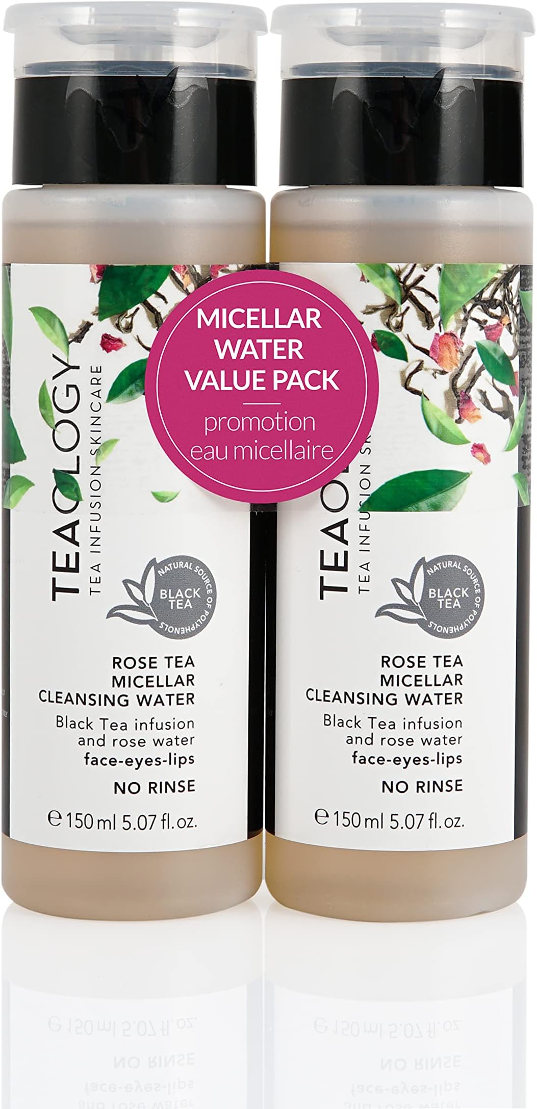Teaology Rose Tea Micellar Cleansing Water, 2 x 1, 300 ml
