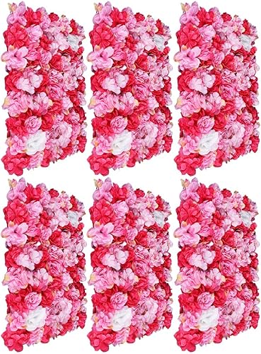 Vista 155 de 20 paneles de pared de flores artificiales, decoración de pared de 24 x 16 pulgadas, paneles decorativos de flores de hortensias para el hogar, 20