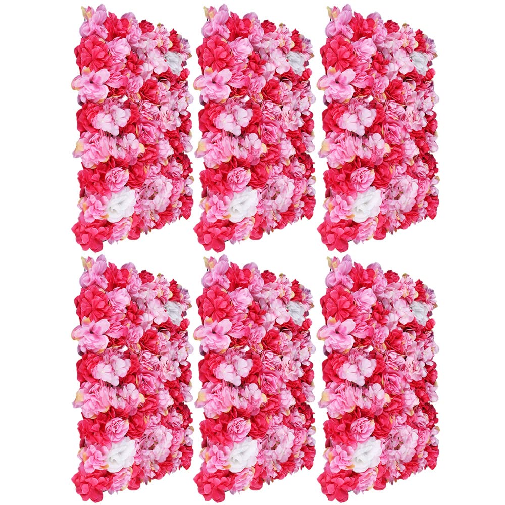 6 unidades de pared de flores artificiales grandes para pared de hortensias, 60 x 40 cm para decoración de fondo