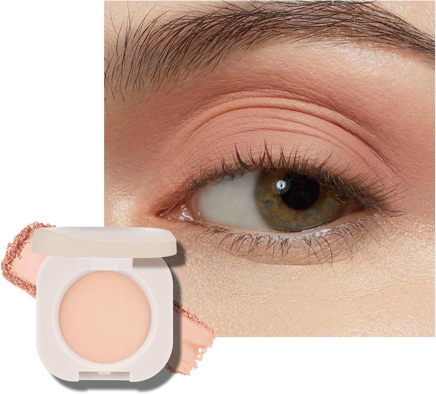 Peach Matte Single Eyeshadow, Warm Peach Eyeshadow for Eyes and Cheeks, Ultra-fine Lightweight, Crease-proof High Pigmented Formula, Korean Mini Eyes Makeup, Autumn Apricot