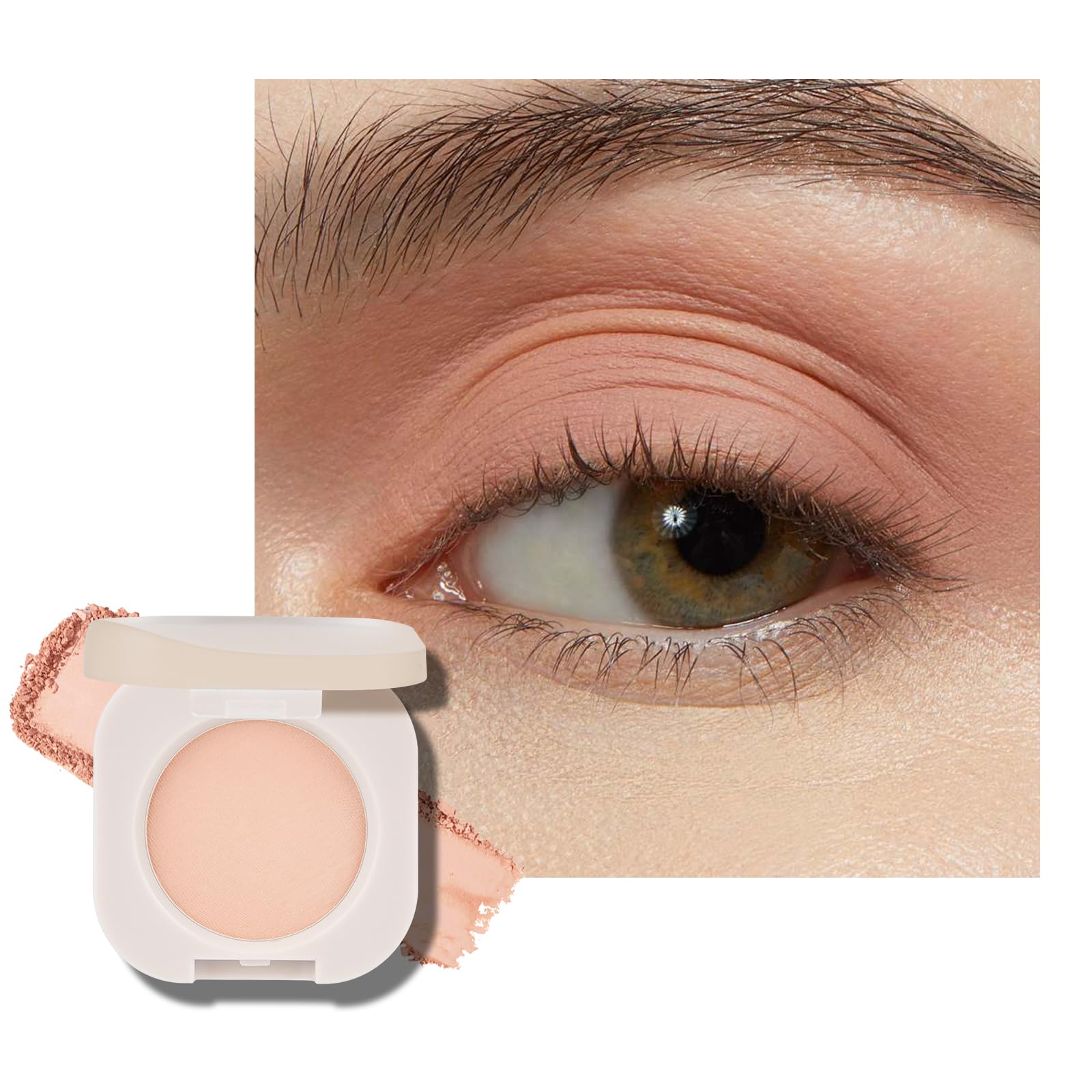 KYDA Peach Matte Single Eyeshadow, Warm Peach Eyeshadow for Eyes and Cheeks, Ultra-fine Lightweight, Crease-proof High Pigmented Formula, Korean Mini Eyes Makeup, Autumn Apricot