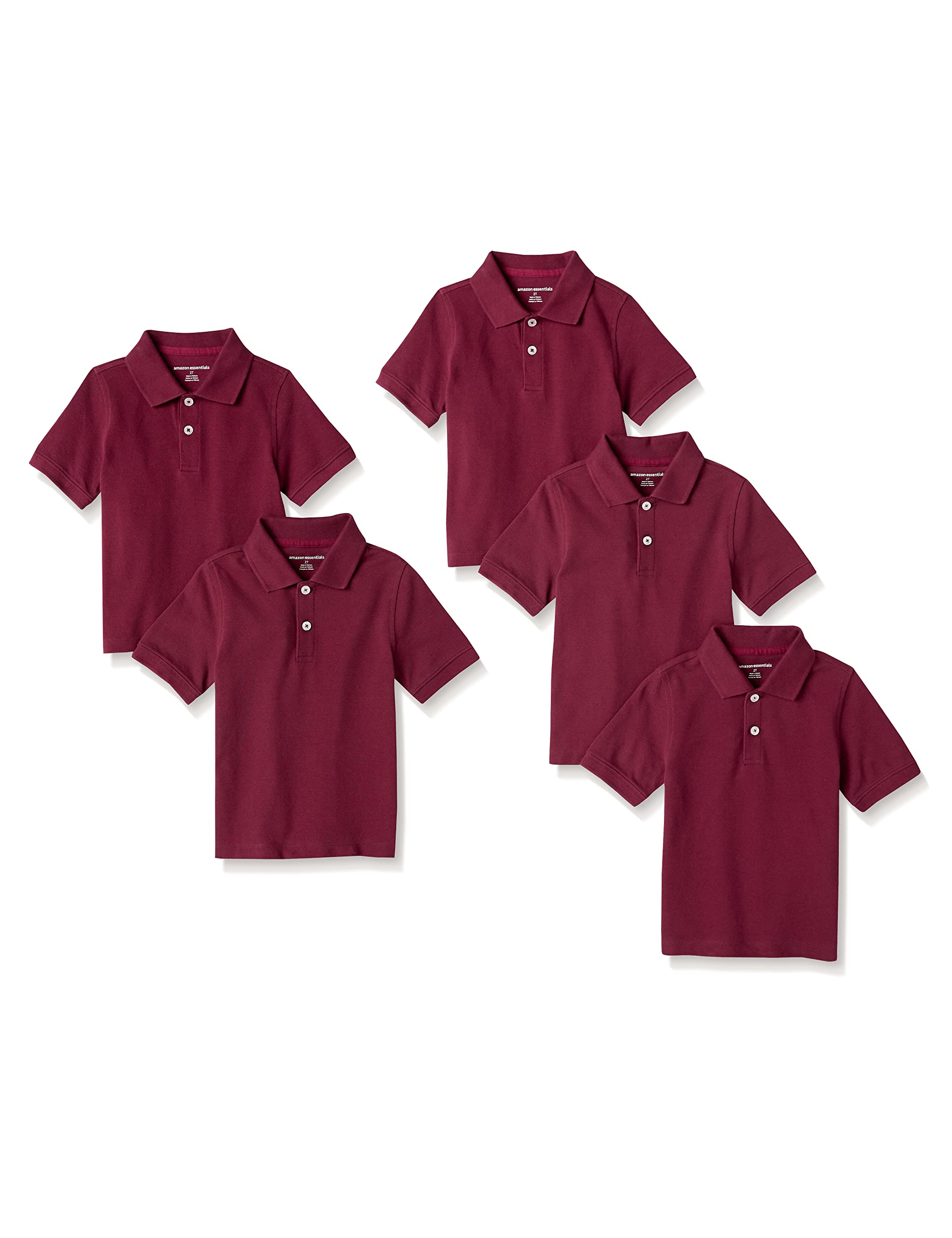 Amazon Essentials Polos de piqué de Manga Corta Niño, Paquetes Múltiples