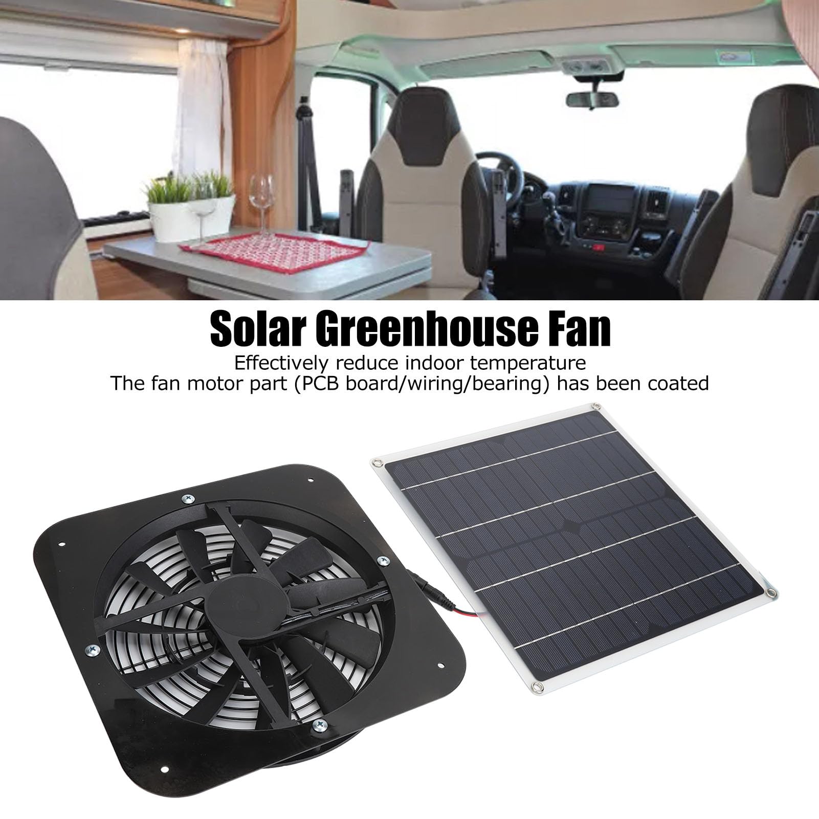 Ventilatore Solare Per Serra O Pollaio - Doppia Ventola Estraibile - Foto 11