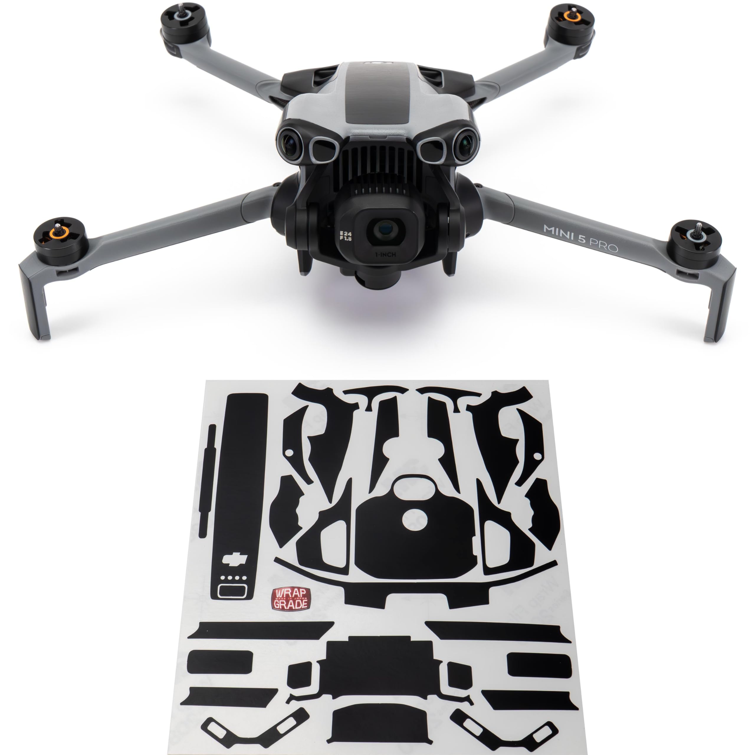 WRAPGRADE Skin Stickers Compatible with DJI Mini 5 Pro Accent Colour (Stealth Black)