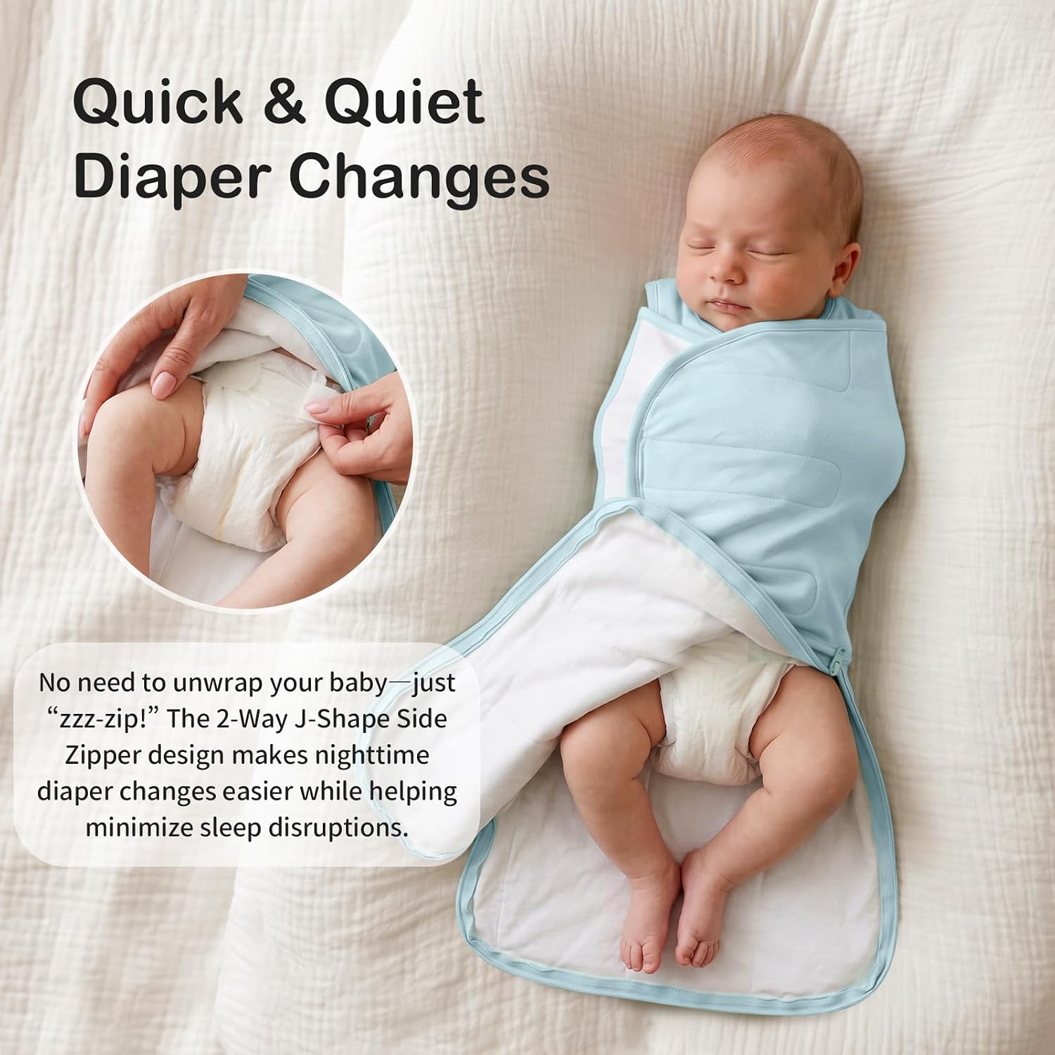 Baby Sleep Sack Swaddle 1.0 TOG Rayon Made from Bamboo Infant Sleep Sack 3-6 Months, 4-Way Adjustable Transitional Swaddle with Removable Wings, 2-Way Zipper Unisex Wearable Blanket