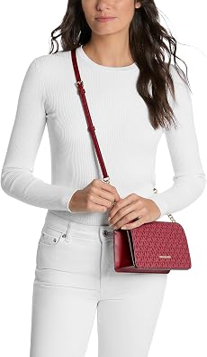 Michael Kors Jet Set Signature Logo Crossbody Bag Cherry
