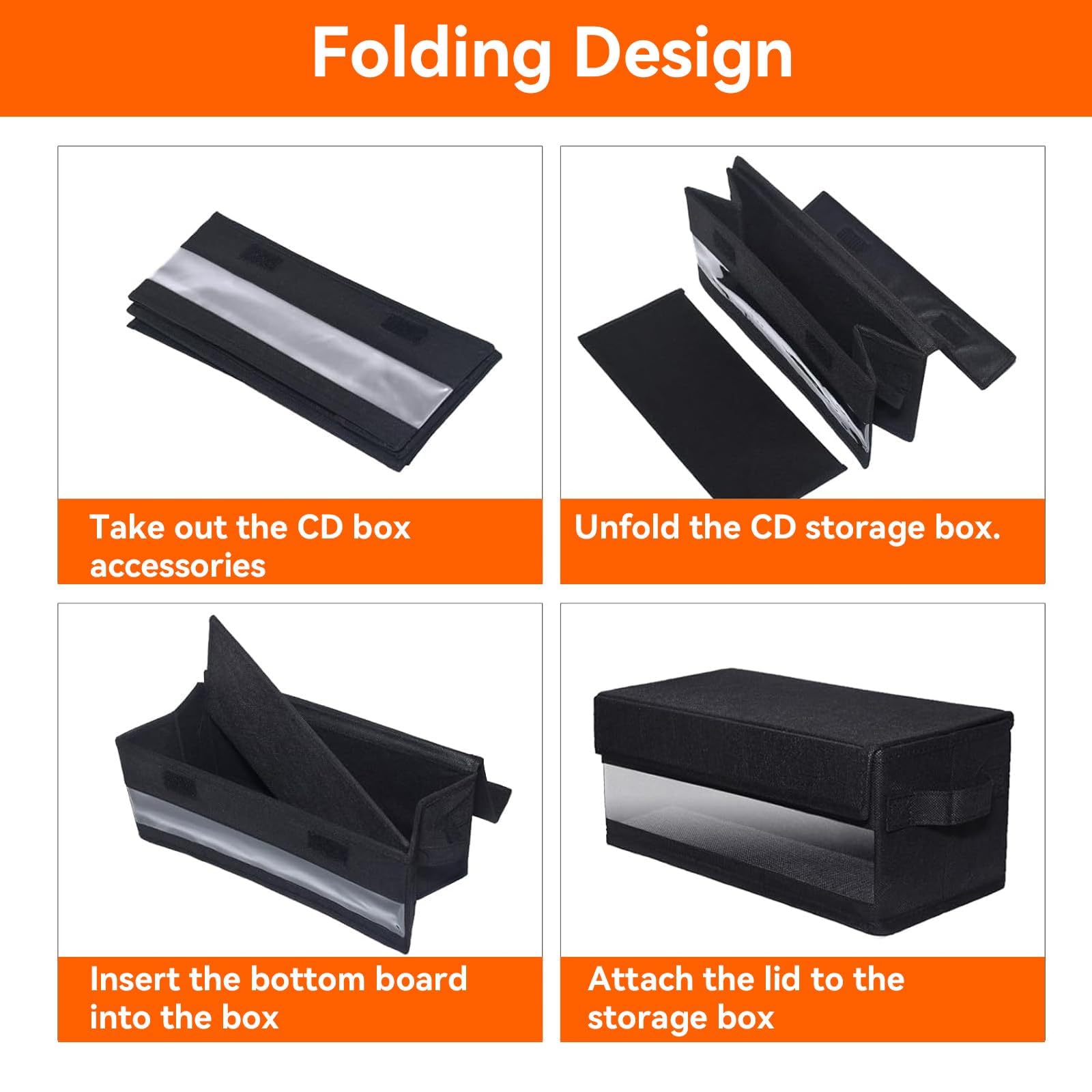 Set di 2 scatole per CD con coperchio, 35 x 15 x 14 cm, 2 scatole per CD per contenere 35 CD in scatole per gioielli, 70 CD in scatole sottili e 180