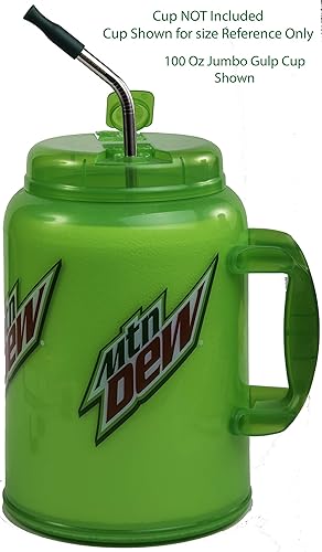 Miniatura 6 de 8 JUMBO - Pajitas de acero inoxidable de 14 pulgadas de 100 onzas + 8 puntas de silicona enormes súper largas para beber Whirley taza de viaje de