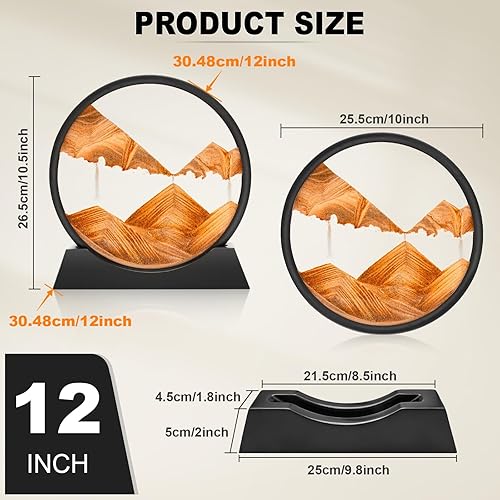 Miniatura 6 de Wai Danie Cuadro artístico de arena en movimiento 3D, reloj de arena de mar profundo, paisaje de arena líquida, marco de arena que fluye relajante,