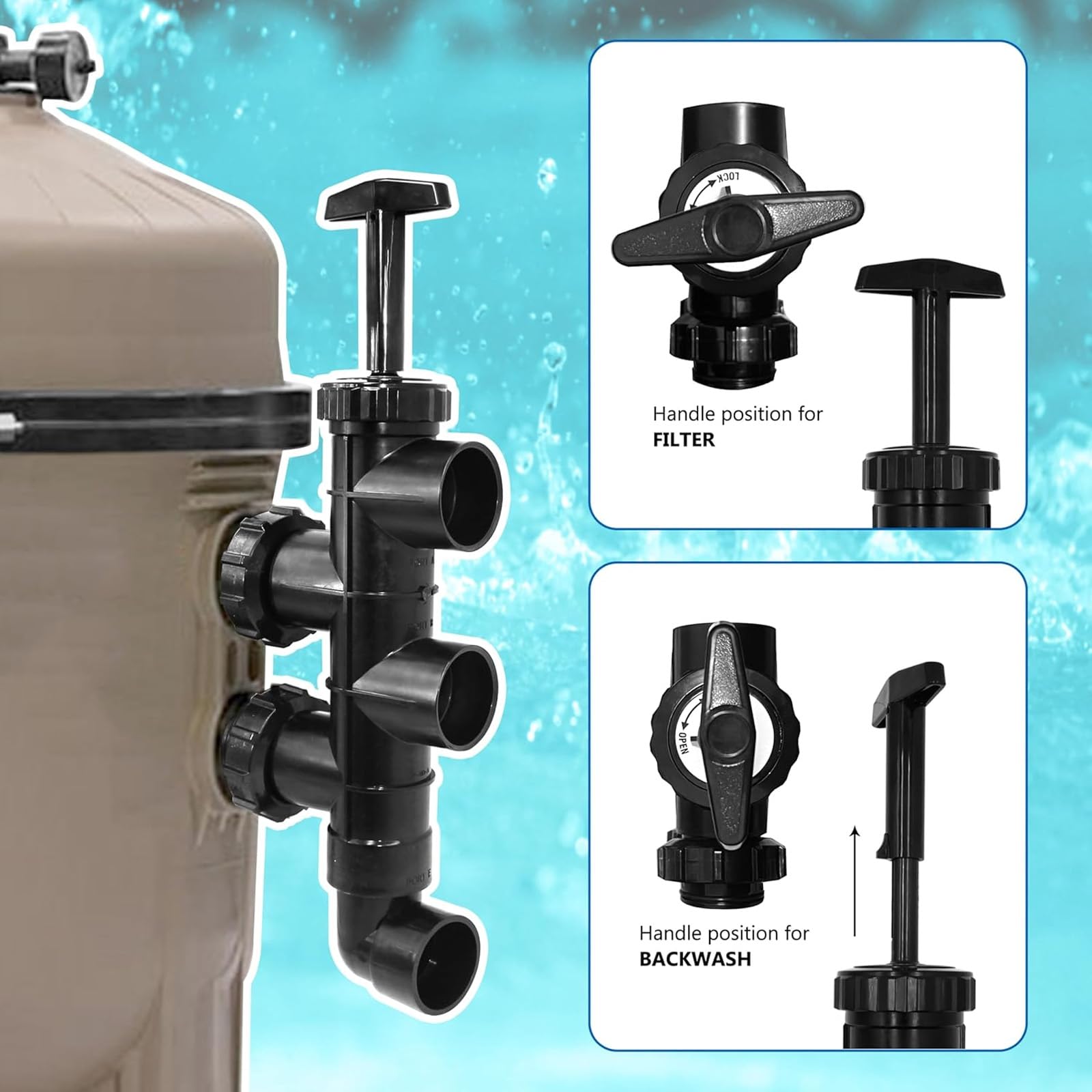 Kit de tiges de piston de rechange pour valves de piscine