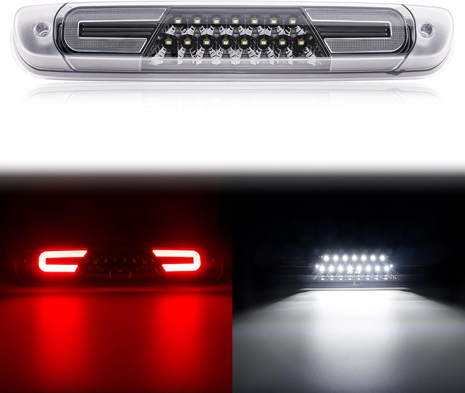 LED Third Brake Light Replacement for 2007-2014 Silverado Sierra 1500 2500 3500 HD High Mount Stop 3rd Brake Light White Cargo Light Lamp