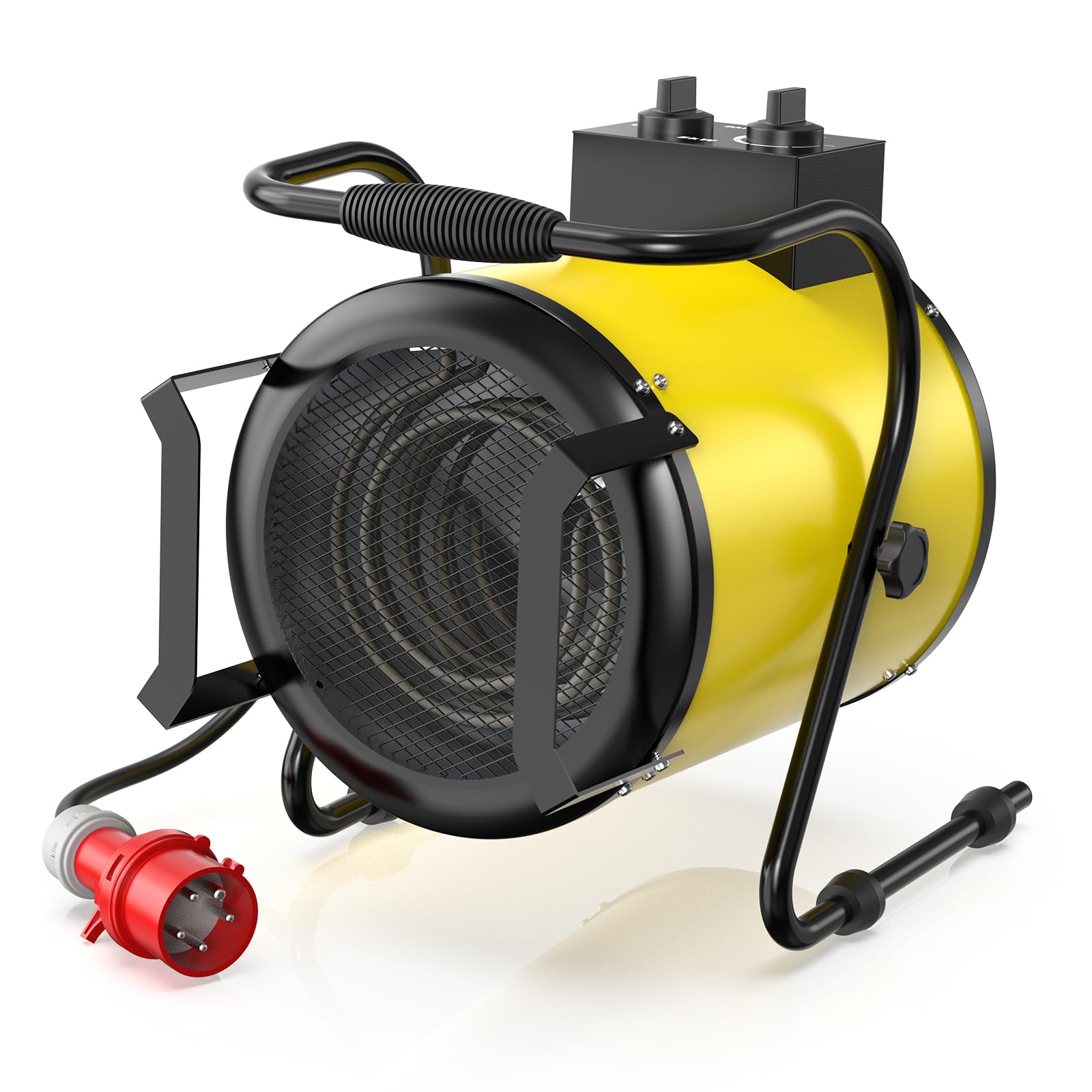 Calefactor Industrial 5000W - Calentador Aire Caliente Portatil - con Ajuste de ángulo de 0 a 25° y Termostato - Apto para Construcción, Garaje e Invernadero