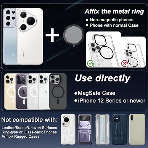 Miniatura 2 de Soporte magnético de carga de teléfono para automóvil - Soporte magnético de teléfono actualizado al vacío de 360, soporte de teléfono plegable