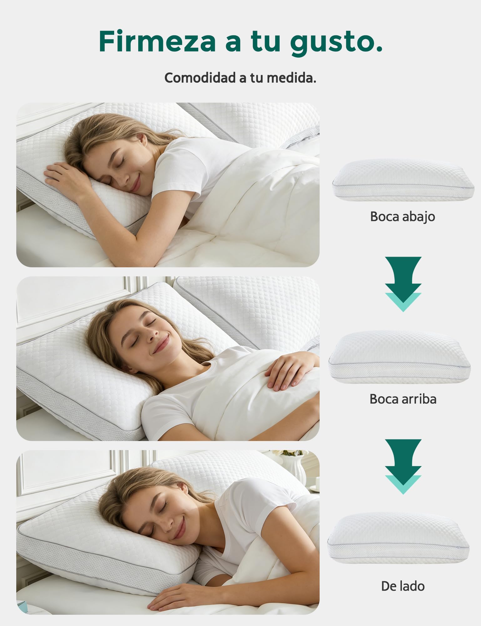 APSMILE Almohada Viscoelástica 50x75 cm - Espuma Memory Foam Triturada Ajustable y Adaptable para Cuello - Funda Fría y Transpirable - Ergonómica y Termorreguladora - Hipoalergénica Lavable