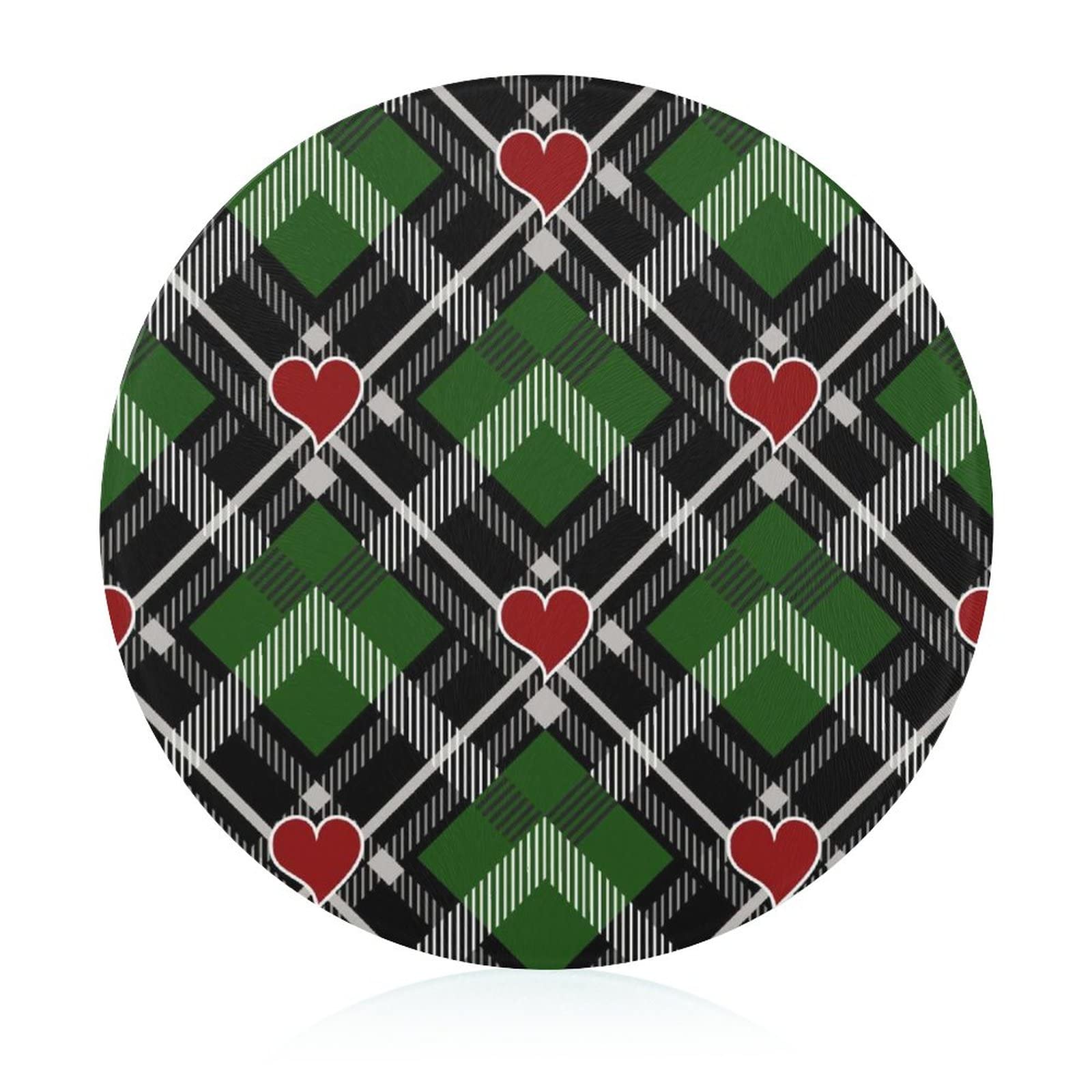 Planche à découper aliments Love Green Plaid 20 cm pour cuisine saine fruits légumes viandes