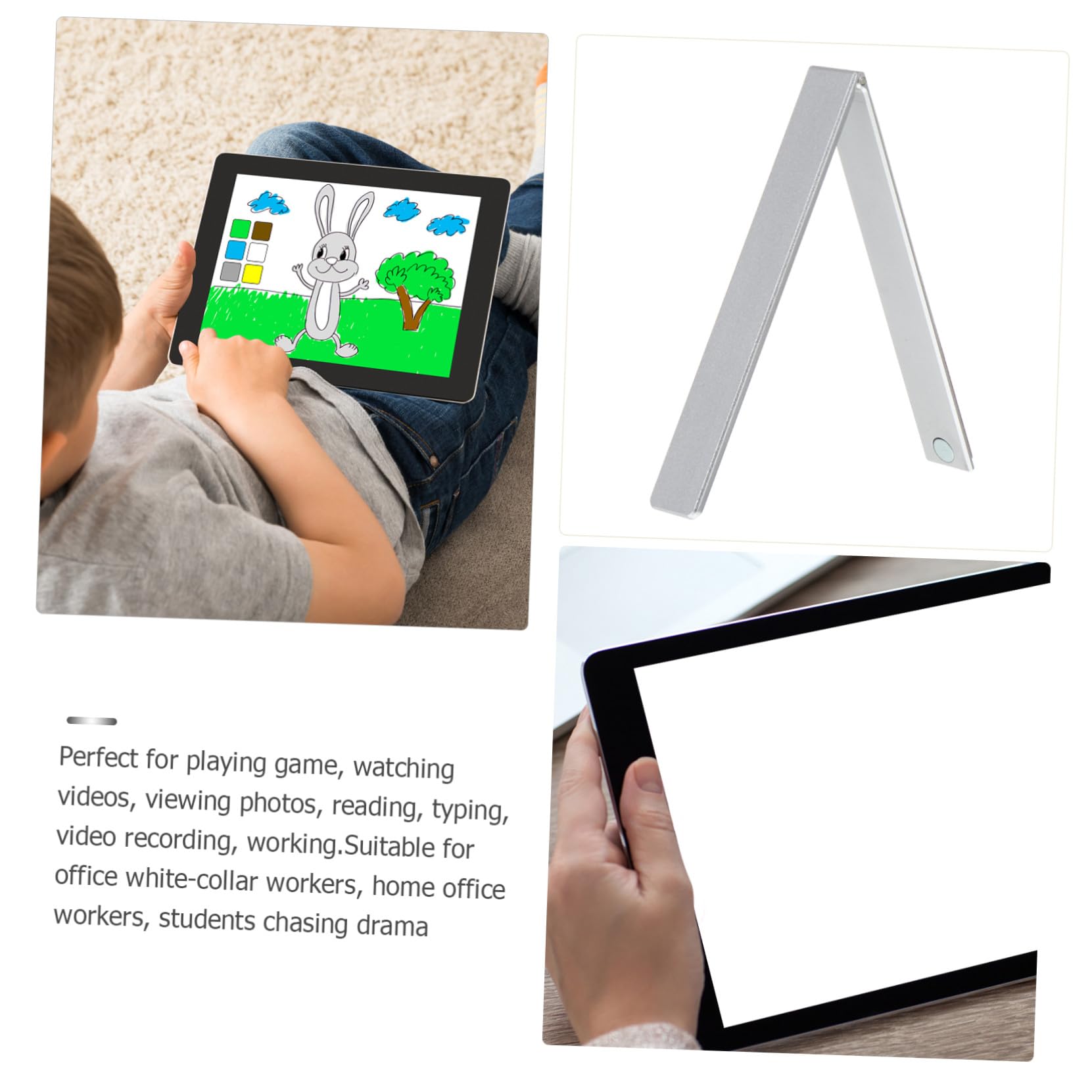 Hemobllo 3pezzi Supporto Per Tablet Pieghevole Di Porta Tablet Per Scrivania e Uso Portatile Design Elegante e Stabile Facile Da Usare Adesione Sicura