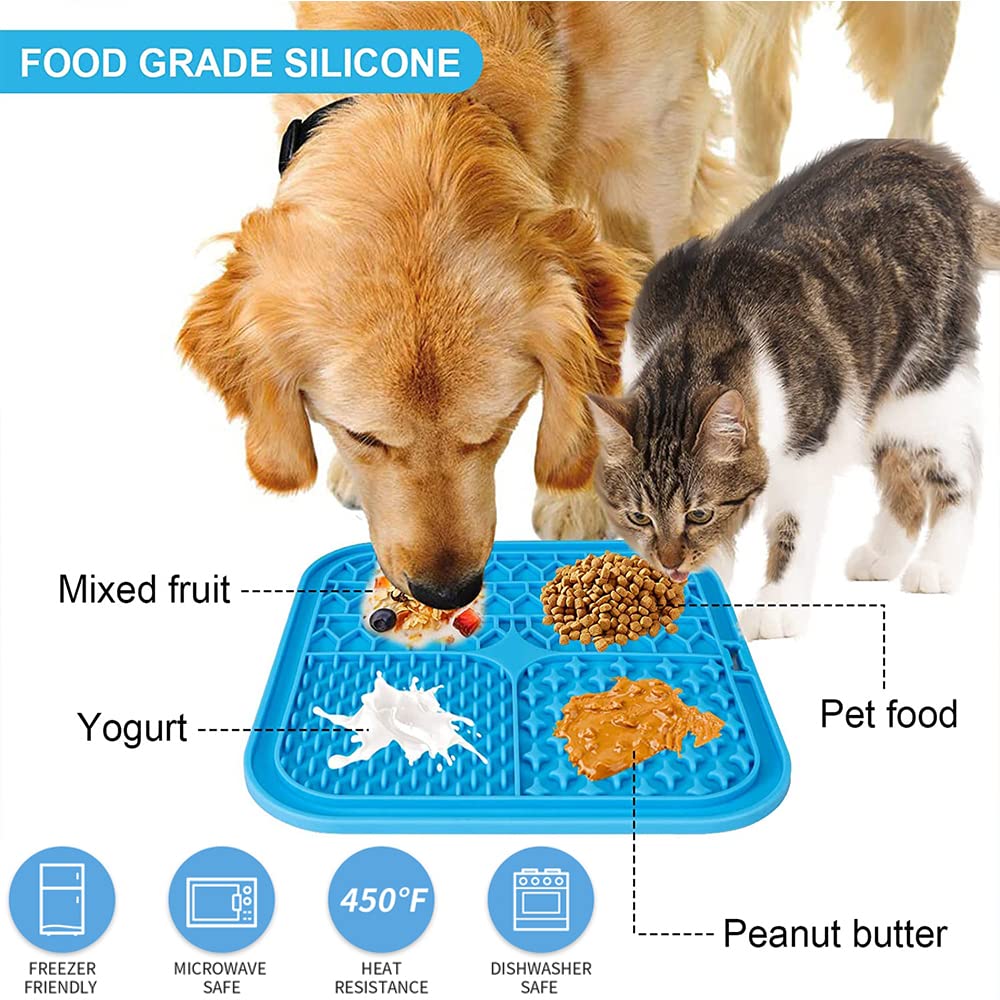 2-Piece Dog Lick Mat & Slow Feeder Set - Includes Puzzle Toy, Snuffle Mat, Treat Ball, Spatula & Brush