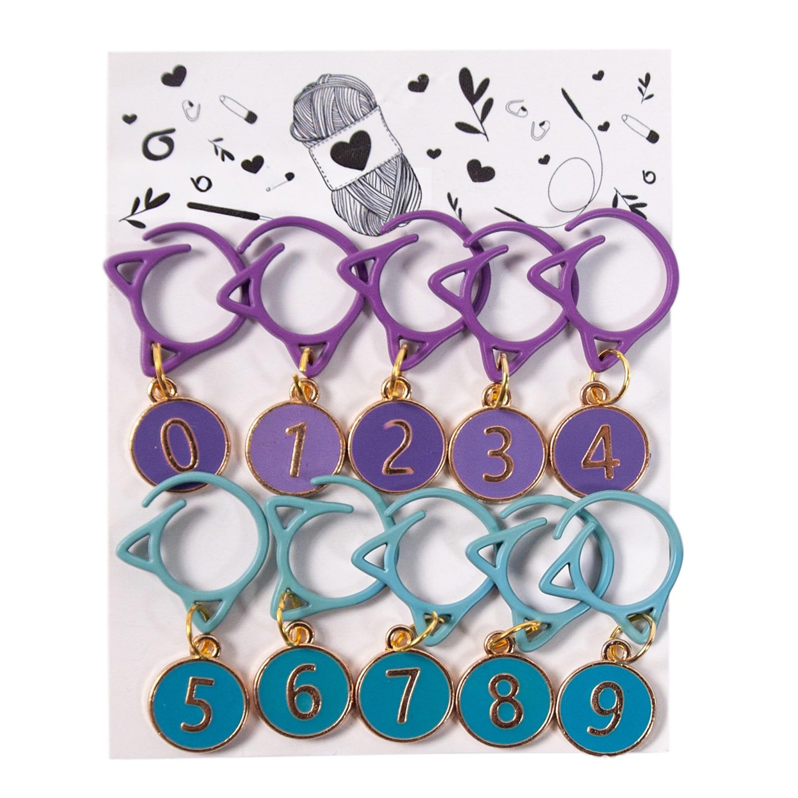 Bbajszx Of 10 Piece Sewing Needle Thread Markers Smooth Texture Design Ensures Tangleless Use During Flat Round Number Stitching Marker with Lobster Clasp