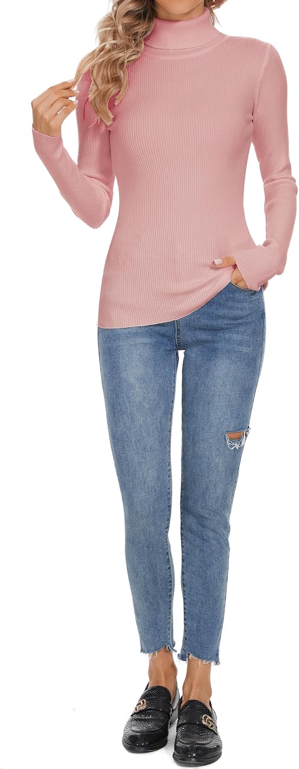 Turtleneck Sweaters for Women Ribbed Long Sleeve Pullover Sweater Slim Fit Jumpers Casual Trendy Knit Tops - Image 6