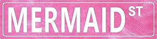 Pink Mermaid Wall Decor Metal Tin Signs Street Poster Cute Room Decor For Teen Girls 4x16 Inch