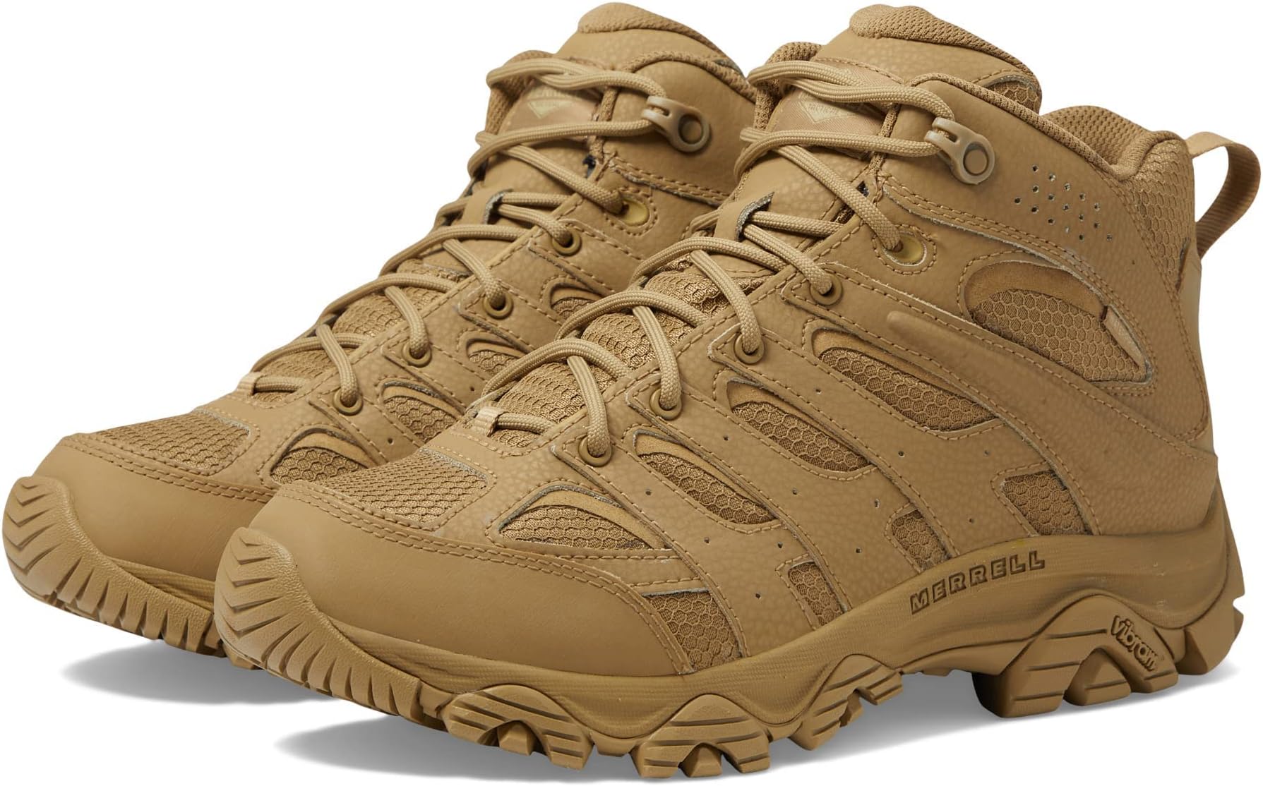 mens Moab 3 Tactical Mid Waterproof Boots, Coated Leather & Mesh Upper Combat Hiking Work Shoes