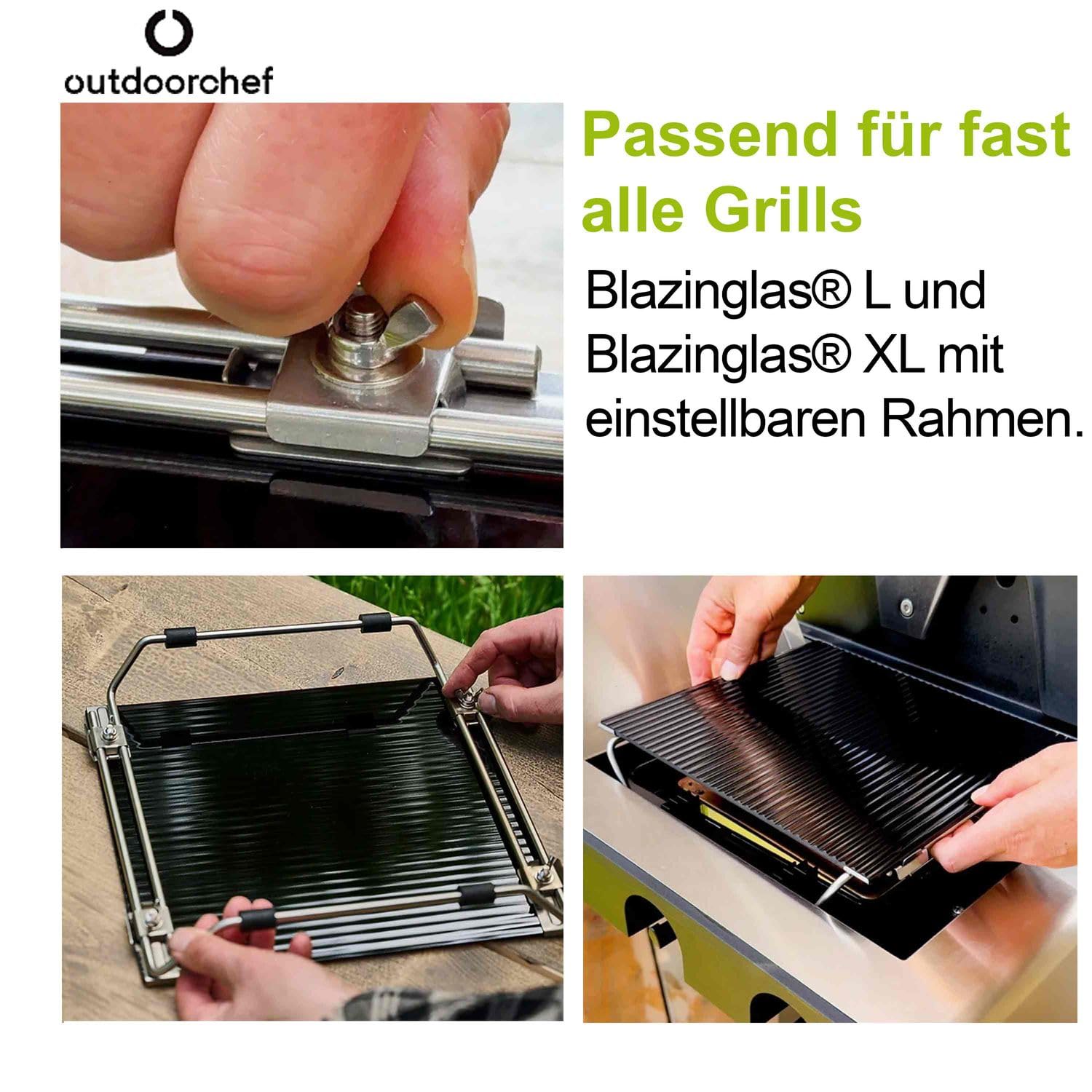 OUTDOORCHEF Blazinglas® L für Napoleon Rogue XT, Freestyle, Dualchef, Broil King Infrarotbrenner, Rösle Prime Zone Videro, Grillfürst G-Modelle, Santos S-Serie, Burnhard Earl