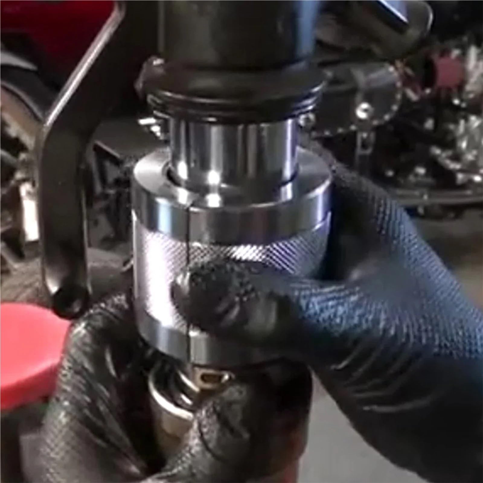 Juego de Herramientas para Instalar retenes de Horquilla de Motocicleta, Ajustable, portátil, con Caja para Motos de Cross Extractor de Cubo de Rueda Herramienta separadora