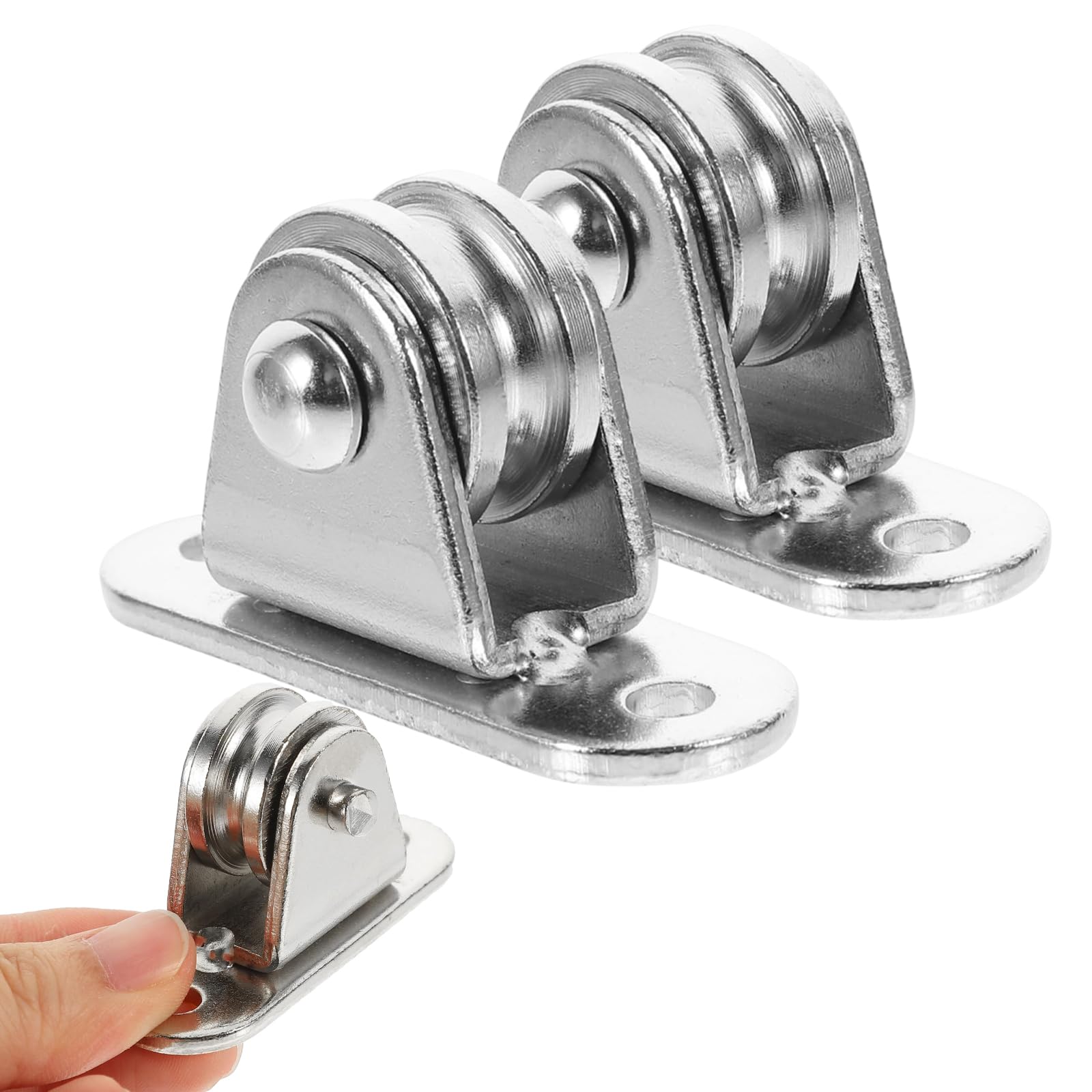 2 Pcs Pulley Wheel, Pulley Block, Washing Line Pulley Kit, Fixed Pulley For Handling And Moving Sliding Gate Wire Rope Cable Crane Fitness For Sun Shade Sails Wave Sunscreen Canopy Cover Kits