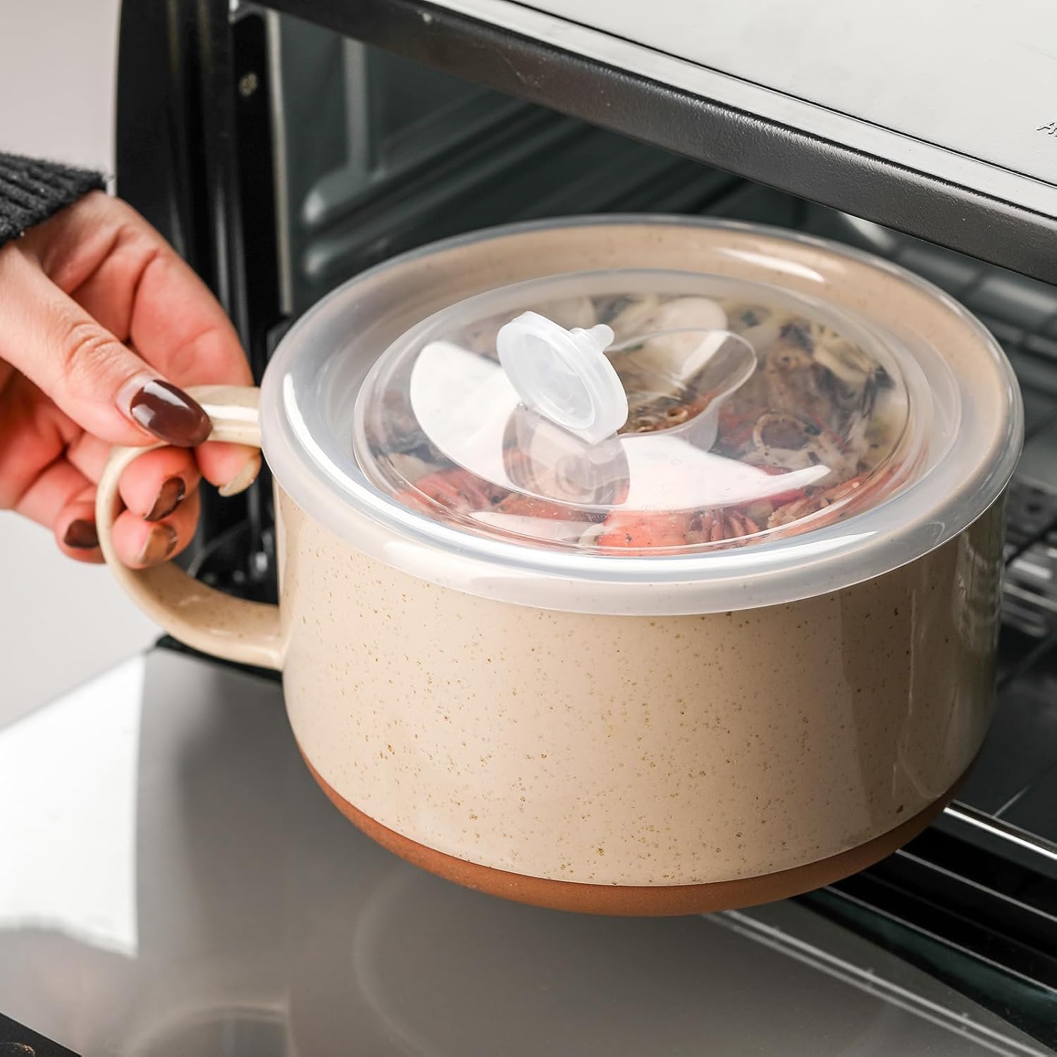 Ceramic Bowl with Lid & Extra Large Soup Bowl with Lid