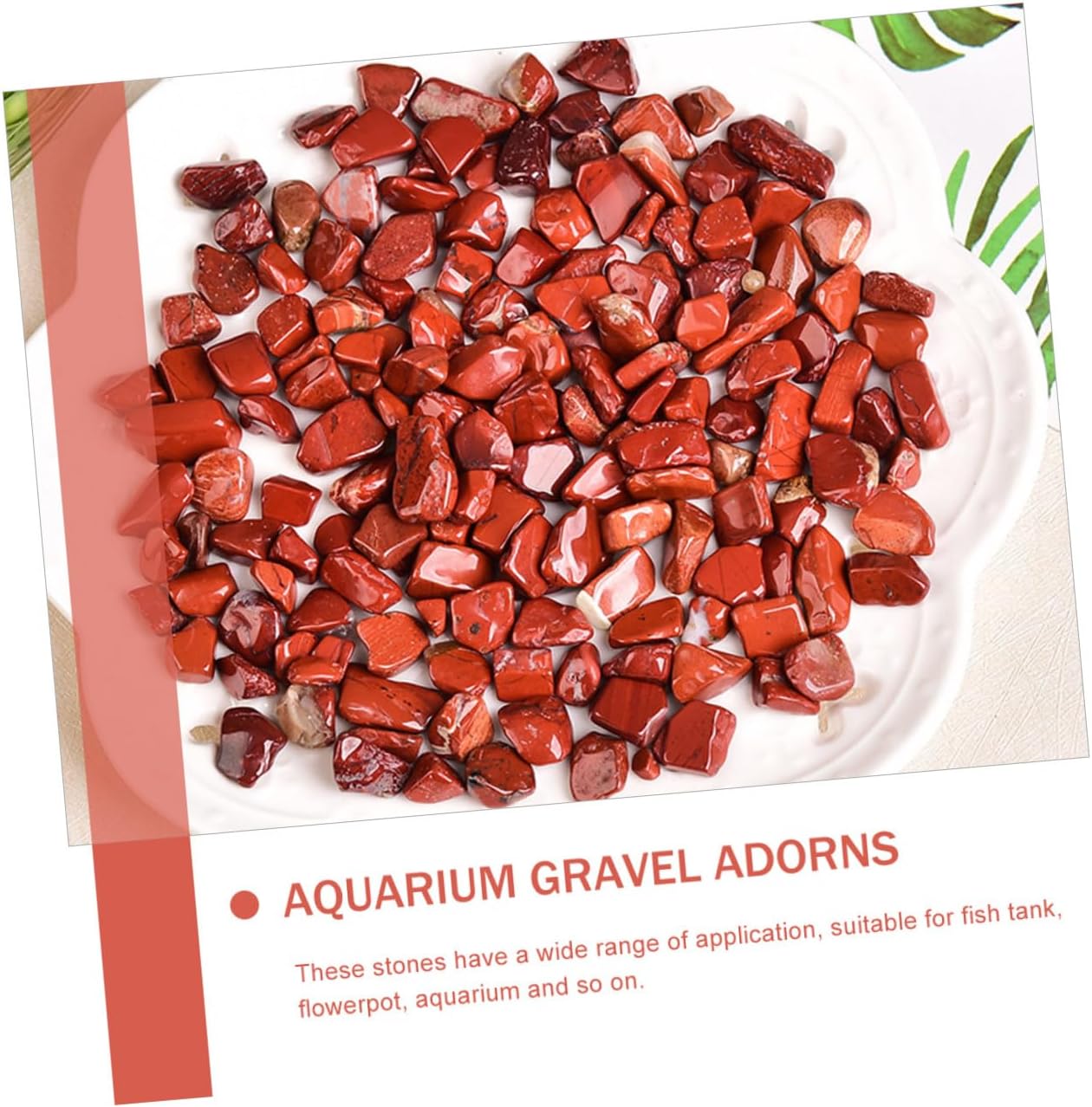Red Jasper Aquarium Gravel Decorative Stones 7-9mm Bulk Fish Tank Gravel 2lb Natural Terrarium Rocks for Aquascaping and Fish Tank Decoration