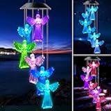 Gifts for Women Angel Solar Wind Chimes Light (7 Colors Changing) Angel Gifts for Mom/Grandma/Wife/Sister/Parents/Friend/Teacher Unique Birthday Gift Gardening Gift Outdoor Garden Decor