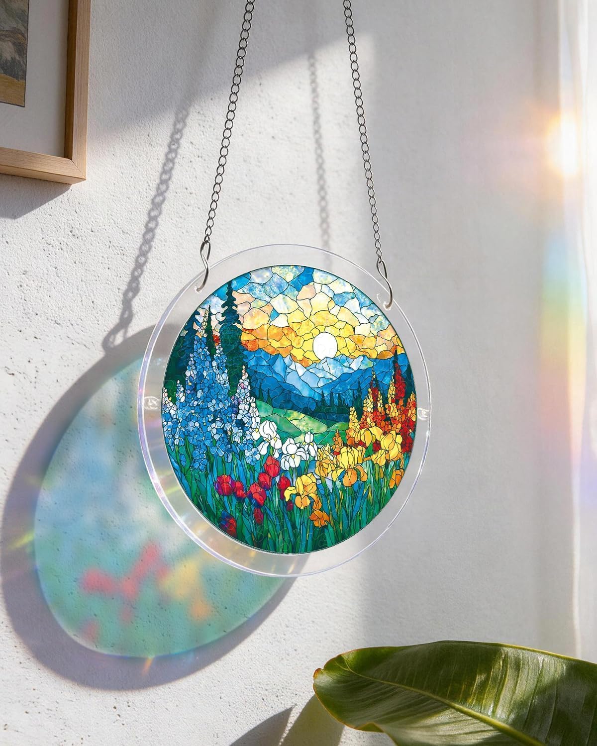 Acrylic Jigsaw Puzzle Suncatcher, Butterfly Flower Bird Scenery Acrylic Suncatcher Puzzle, Suncatcher Puzzle Kit, for Doors Garden and Window Hanging (B) - 2