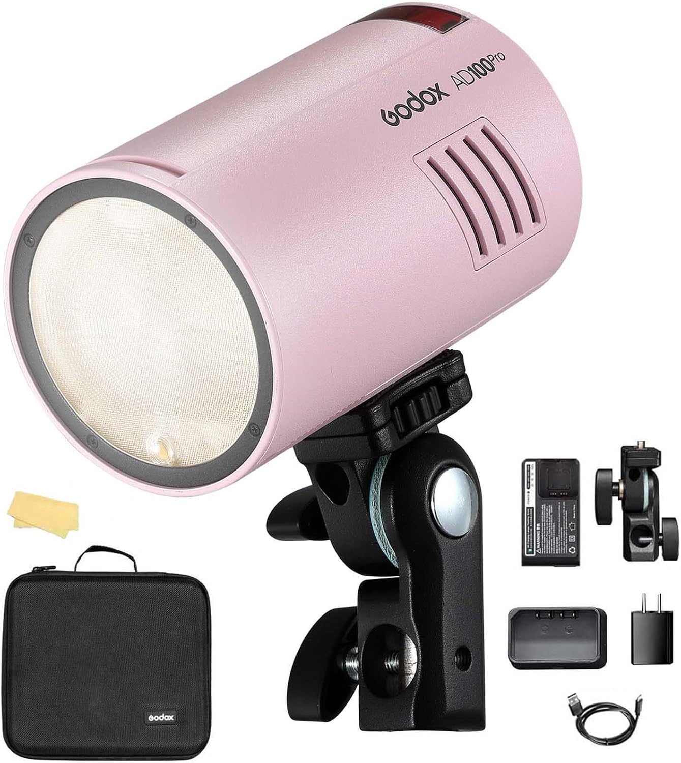 Godox AD100pro Strobe Flash Light Portable 100Ws 2600mAh Battery TTL/M/Multi Functions 2.4G Wilreless X System 1/8000 HSS 0.01-1.5s Recycling 360 Full Power for Photography Studio Shooting