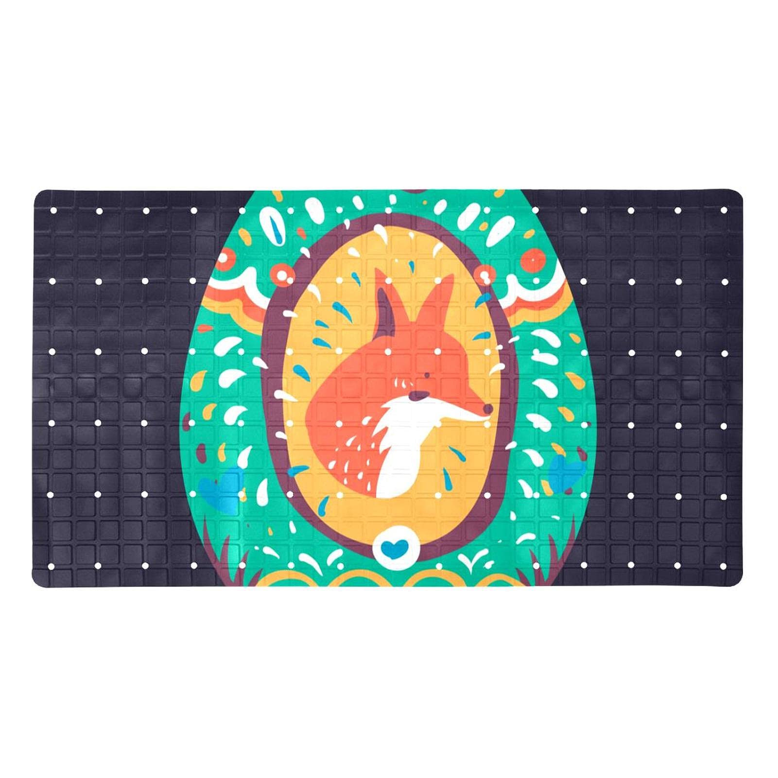 Tapis de bain antidérapant œuf de Pâques renard pour enfant