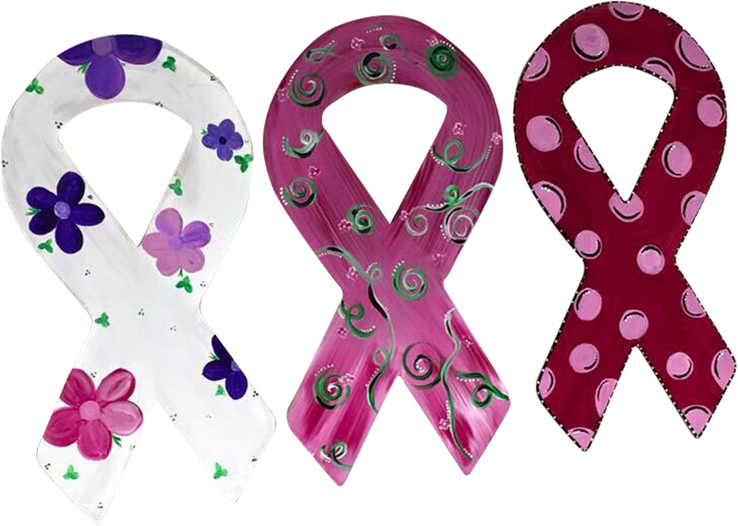 Ribbon Cutout Unfinished Wood Home Decor Awareness Ribbon Everyday Door Hanger MDF Shaped Canvas Style 1