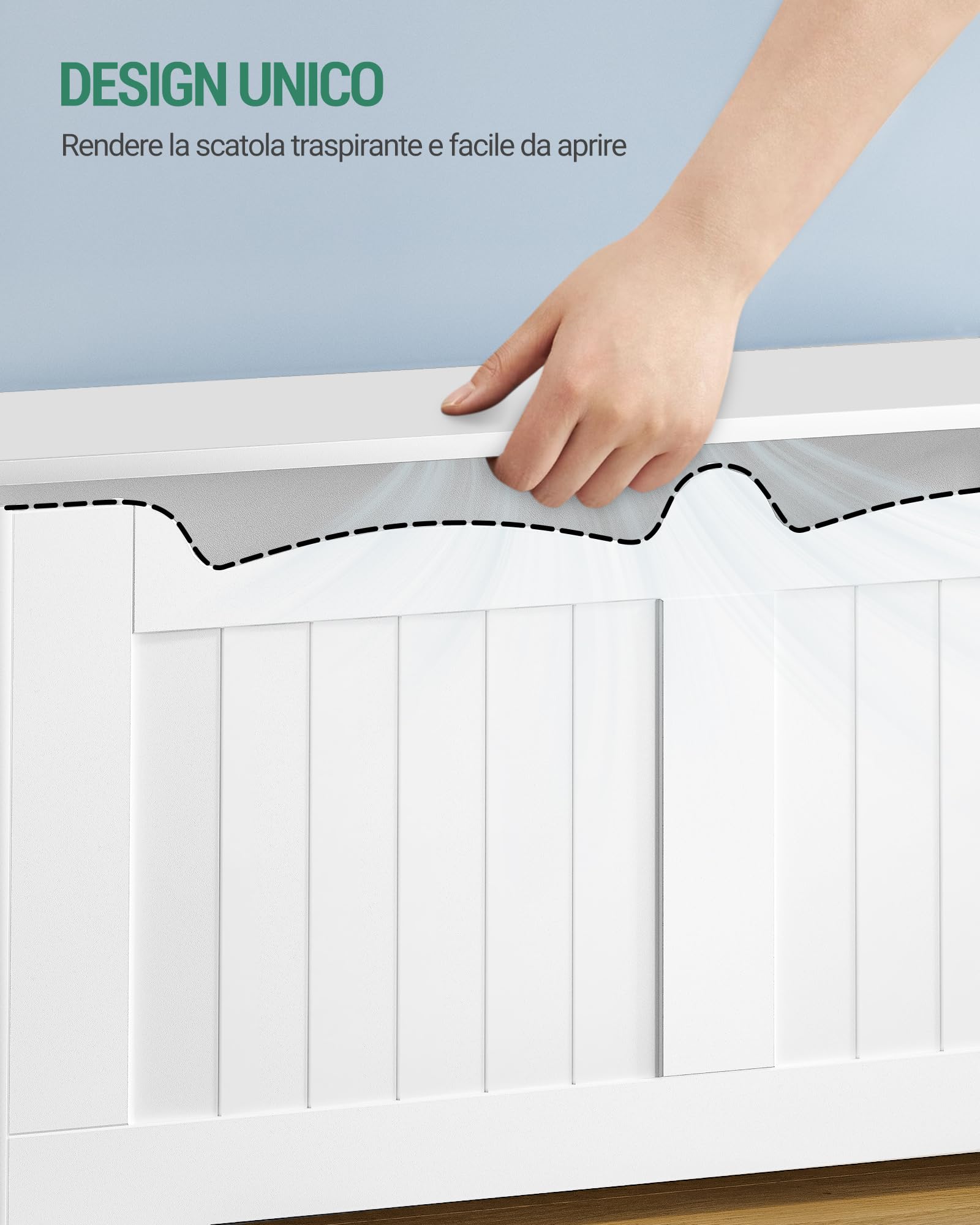 Hzuaneri 100cm Cassa portaoggetti, Panca con portaoggetti, Cassapanca, panca scarpiera, Pouf Organizzatore, 40 x 100 x 48 cm, per corridoio, Bianco 01003XSB