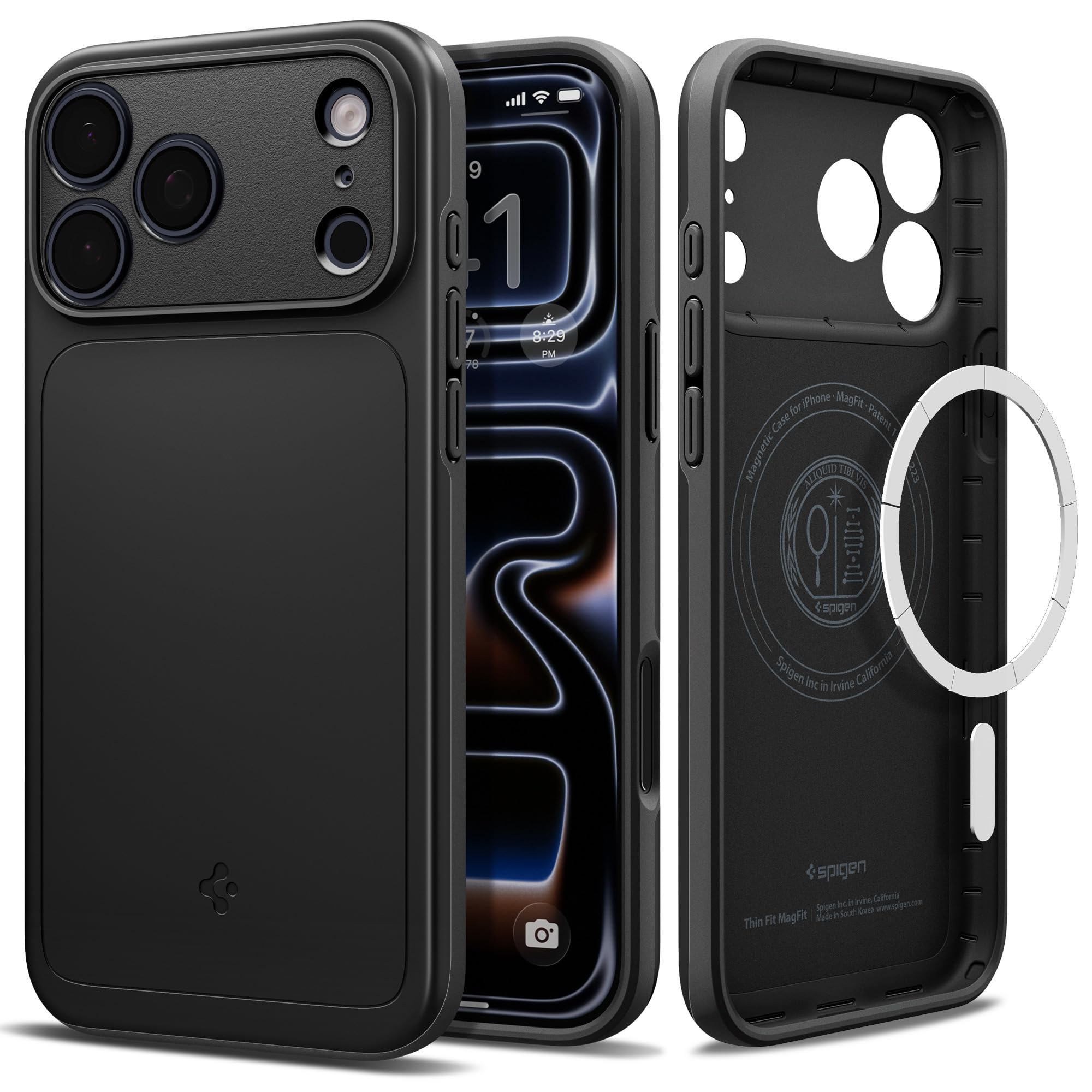 Apple iPhone17（Spigen製ケース+フィルム+Anker充電器） Amazon.com: Spigen for iPhone 17 Pro Max Case, Thin Fit MagFit
