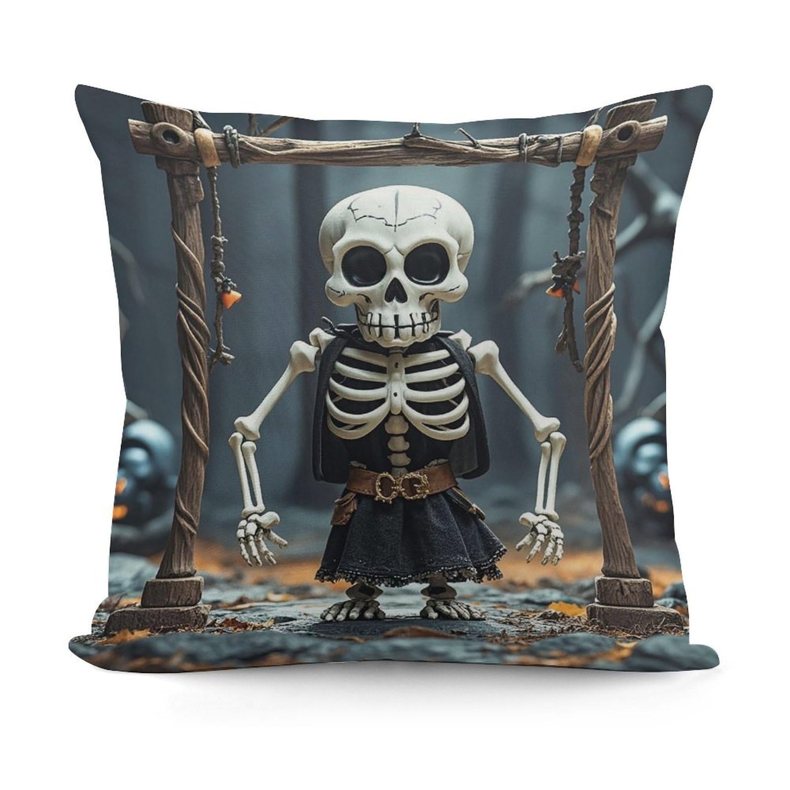 VstaDank Decorative Skull Throw Pillow Covers Luxury Soft Pillowcases Fluffy Plush Accent Pillow Cases Personalized Square Lumbar Pillows Shells for All Seasons 18" X 18"