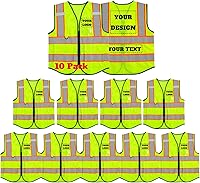 Vista 21 de Chaleco de seguridad reflectante de malla con logotipo personalizado con cremallera Chaleco de alta visibilidad para construcción al aire libre Ropa