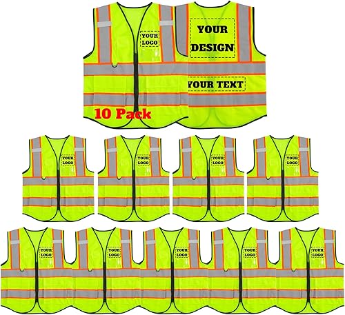 Miniatura 21 de Chaleco de seguridad reflectante de malla con logotipo personalizado con cremallera Chaleco de alta visibilidad para construcción al aire libre Ropa