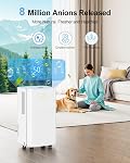 Dehumidifier 25 Pints/Day, Dehumidifier for Basement, Bedroom, with 3 Working Modes, Auto Shut Off, Sleep Mode, 24H Timer, 75 OZ Water Tank, Smart Control, Dehumidifiers for Home with Drain Hose
