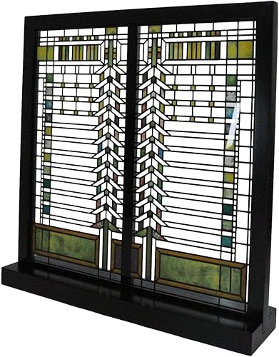 Miniatura 9 de Ebros Gift Frank Lloyd Wright Darwin Martin House - Placa de escritorio con base de madera de 12.5 pulgadas de alto acento arquitectónico