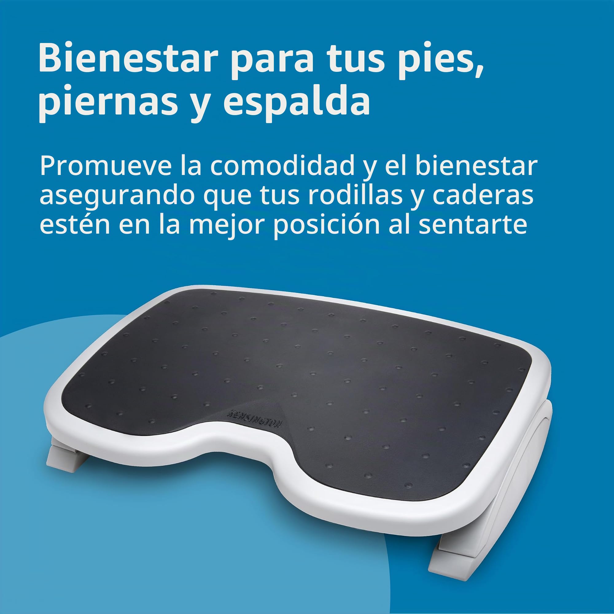 Kensington 56145 - Reposapiés SoleMate para Debajo del Escritorio, Ergonómico Ajustable, Reposapiés con 6 Niveles de Inclinación para Oficina y Hogar, Gris/Negro