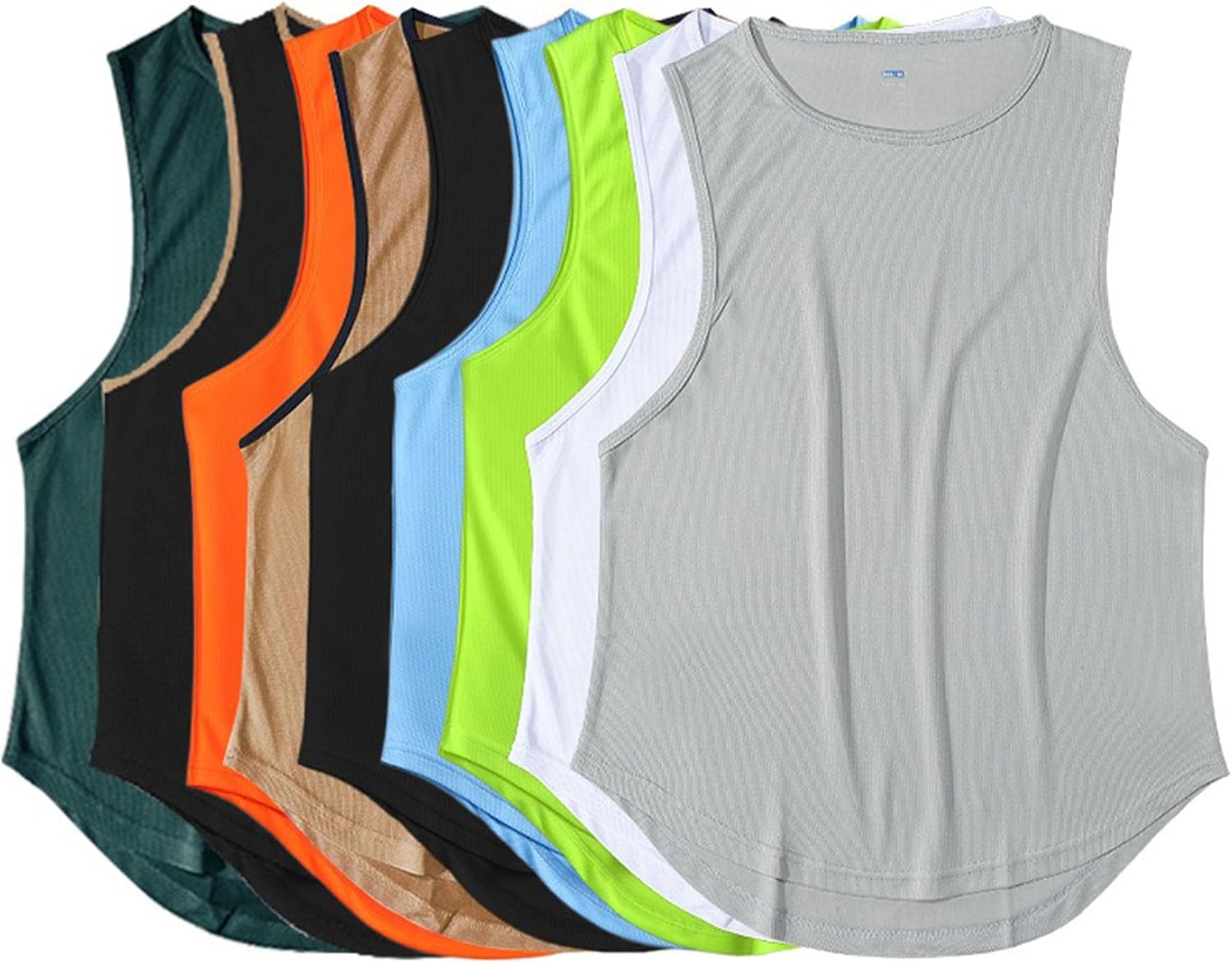 Men's 3Pack Sleeveless Casual Muscle Fit T Shirt Crewneck Athletic Beach Vest Bodybuilding Fitness Workout Tank Top