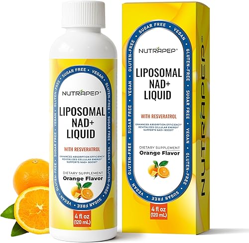 Suplemento líquido NAD+ - Aumento liposomal de NAD+ para un envejecimiento saludable, longevidad y energía celular, complejo de nicotinamida y