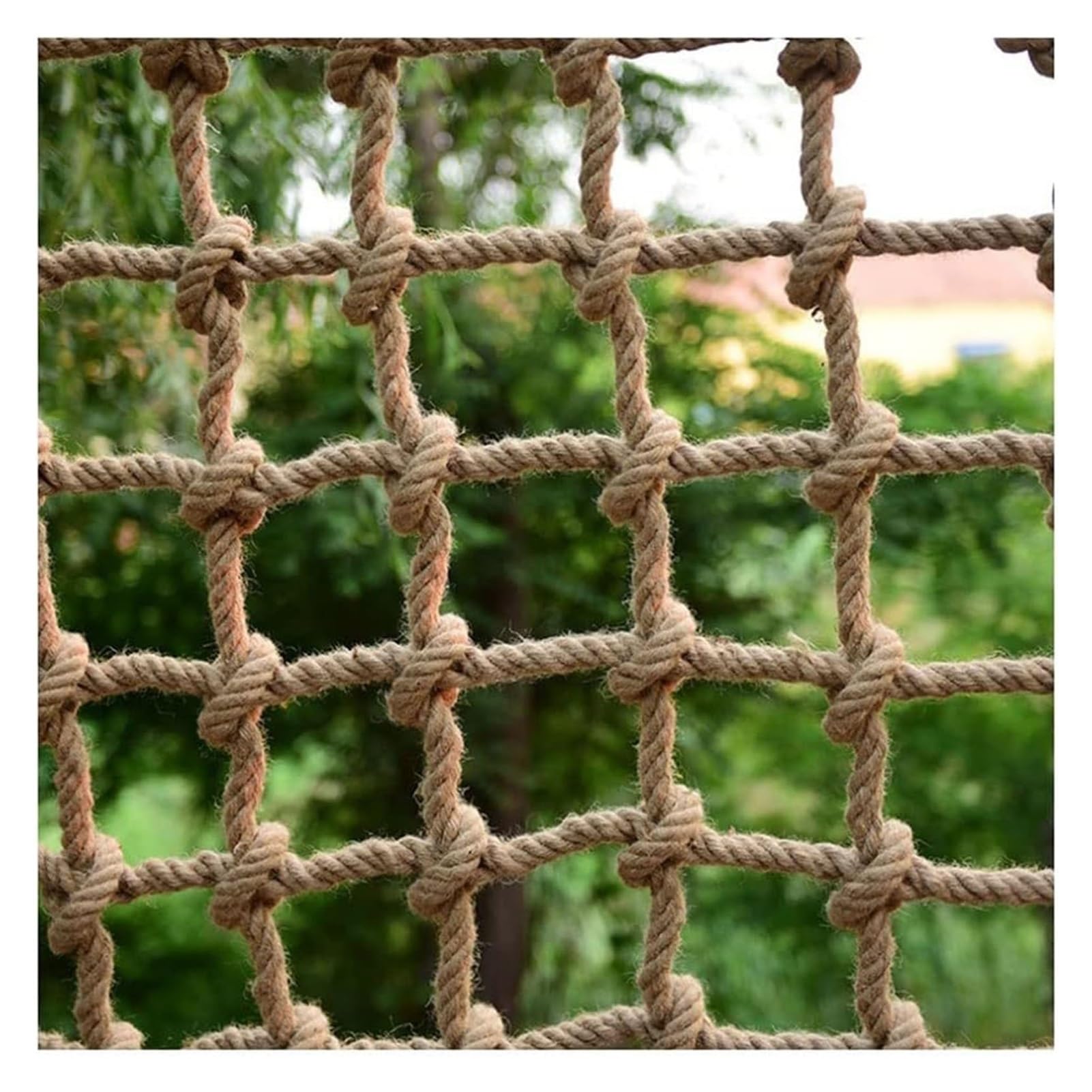 MYJIO Red Barandilla Cuerda de Cáñamo, Red Seguridad Al Aire Libre La Barandilla, Patio de Juegos Red Protectora Decorativa, Red Seguridad Anticaída (Color : 10cm/10mm, Size : 6x8m(20x26ft))