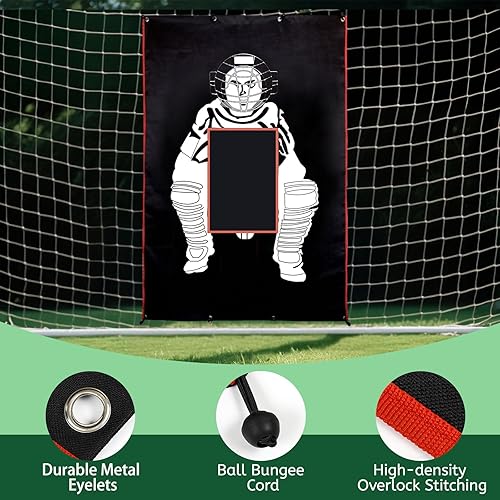 Miniatura 4 de Vaolvpant 4x6Feet 600-1680D BaseballSoftball Backstop with Strike Zone Black Vinyl Batting Cage Backdrop and Net Saver Durable Facility Backstops