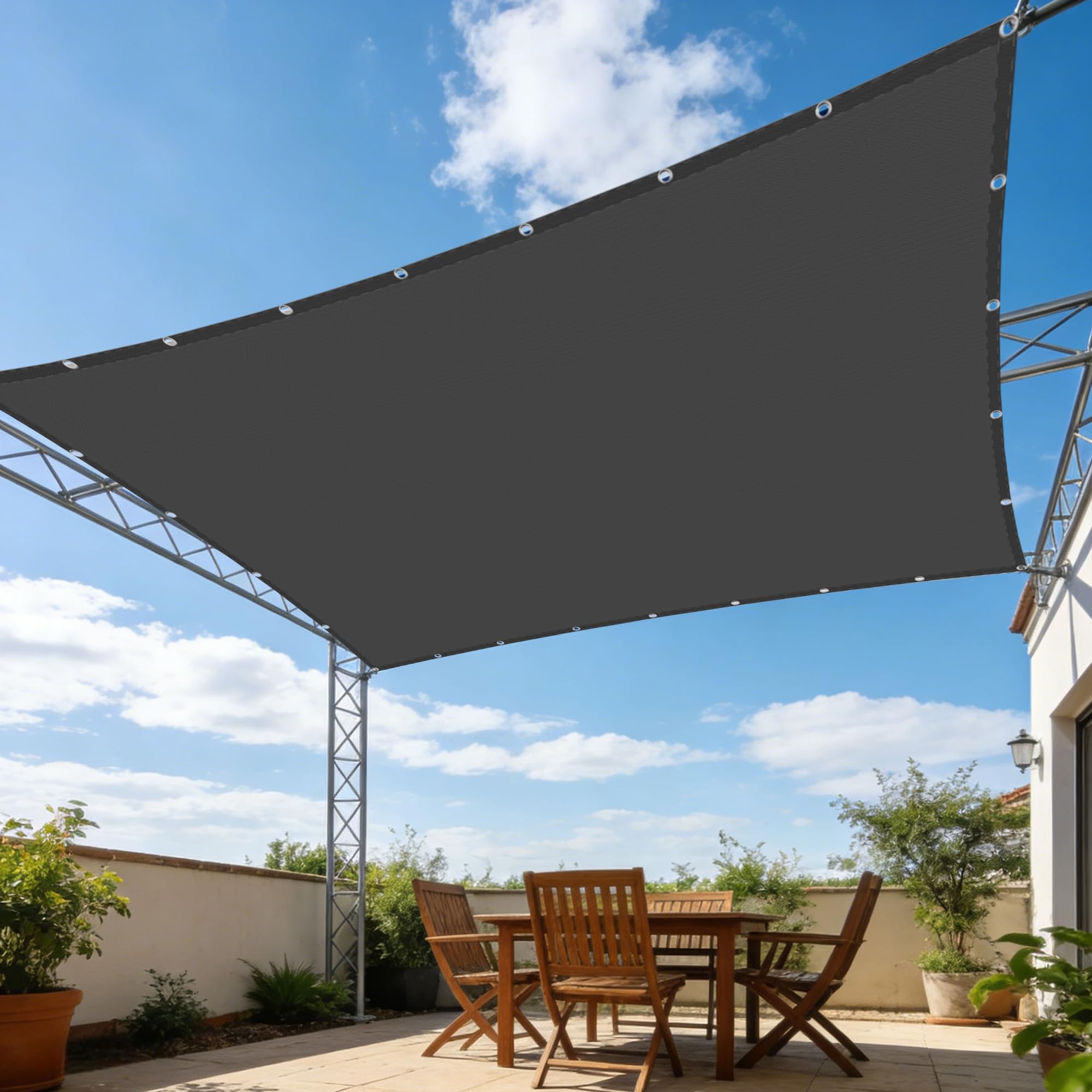 Voiles ombrages à oeillets filet d'ombrage rectangle robuste 7,5 x 9 m
