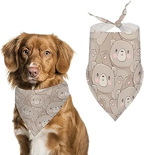 Cute Kawaii Teddy Bear Dog Bandanas Triangle Dog Bibs Cute Pet Scarf Kerchief for Small Medium Large Pet
